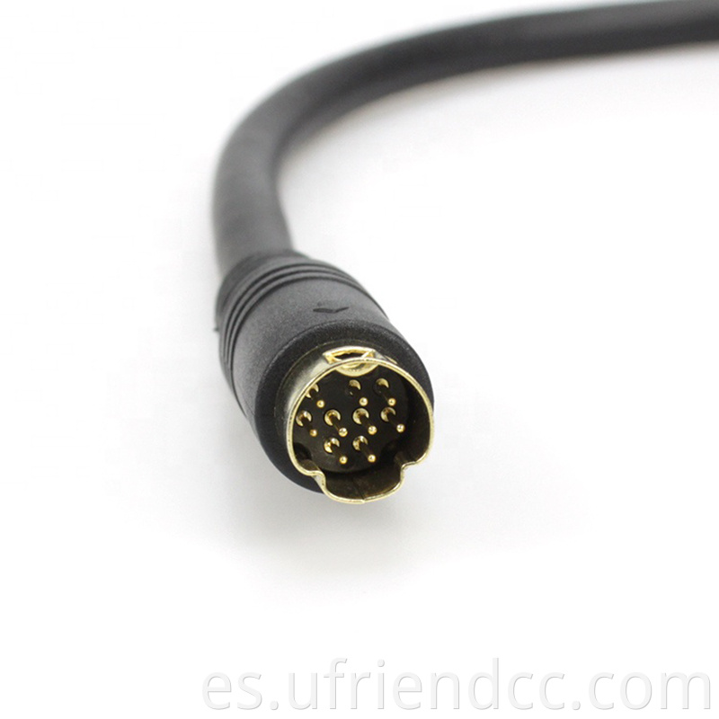 Fábrica OEM Fábrica Escudo de alta calidad Gold chapado en oro a masculino 9 pines mini cable de din